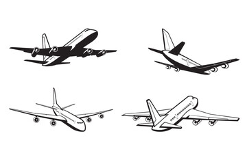 Fototapeta na wymiar Passenger airplane in flight – vector illustration