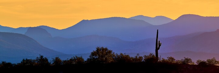 Dawn with mountains of the  Sierra Ancha Wilderness area in the background.