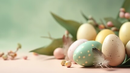 Easter background with empty copyspace, Generative AI