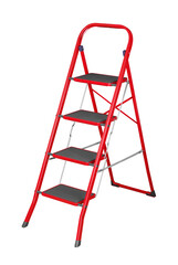 Red Ladder on white background