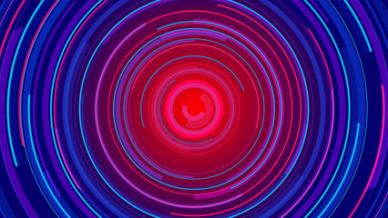 Abstract circle blue purple neon future technology background.