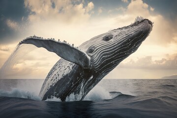 Majestic Humpback: The Breathtaking Ocean Ballet. Generative AI