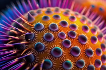 Vibrant Sea Urchin Wonders: A Colorful Underwater Exploration. Generative AI