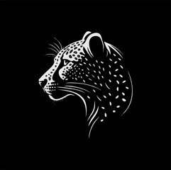 Cheetah animal vector. Illustration of cheetah icon on gray background.