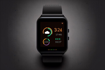 Futuristic Timekeeping: Glossy Black Smartwatches