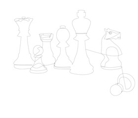 vector one line classic game of chess which is famous all over the world