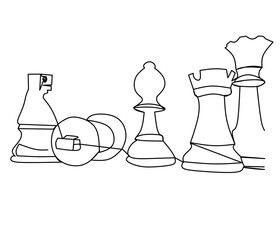 vector one line classic game of chess which is famous all over the world