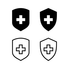 Fototapeta premium Health insurance icon vector illustration. Insurance document sign and symbol