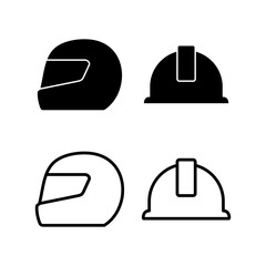 Helmet icon vector illustration. Motorcycle helmet sign and symbol. Construction helmet icon. Safety helmet
