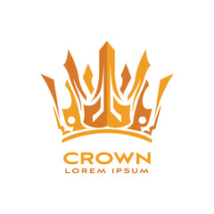 Abstract Creative Crown Concept Logo Design Template