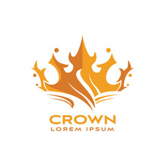 Abstract Creative Crown Concept Logo Design Template