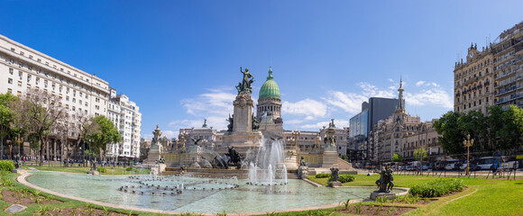 Buenos Aires, National Congress palace building in historic city center.