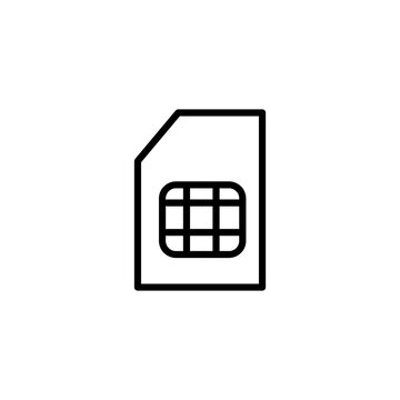 Sim card vector icon, micro chip flat vector illustration for web site or mobile app.eps