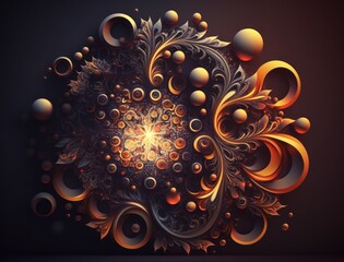 Fractal mandala Sacred geometry background created with Generative AI technology