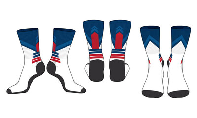 Socks template vector set, isolated

