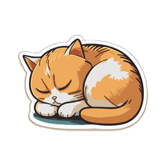 A sleeping cat with its head resting on its paws
