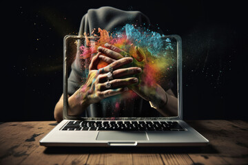 person typing on laptop computer
