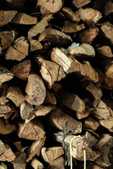 kayu bakar, pieces of firewood for cooking
