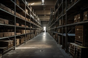 Illustration of a modern warehouse - Created with Generative ai