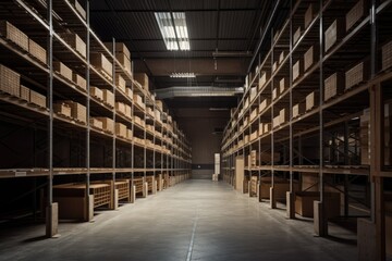 Illustration of a warehouse - Created with Generative ai