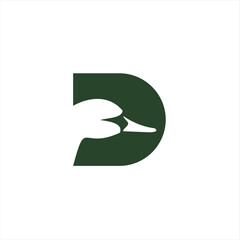 Creative, stylish and elegant duck logo. A logo that looks cheerful, elegant but still modern and professional in calligraphy style.