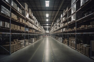 Illustration of a warehouse - Created with Generative ai