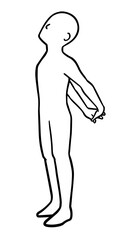 Naklejka premium 大胸筋のストレッチをする人、シルエット