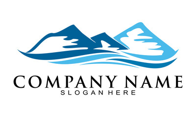 Nature mountain wave vector logo