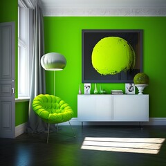 green living room Generative AI