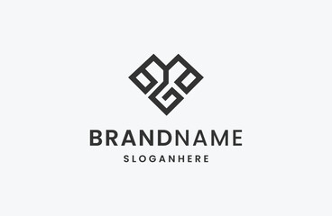 Illustration modern initial MG or GM in the form of minimalist logo abstract design .