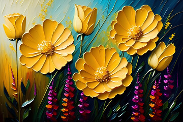 Yellow Floral Painting
