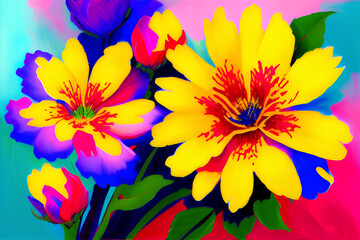 Bright Floral  Painting