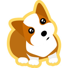 아기 웰시코기 채색 스티커