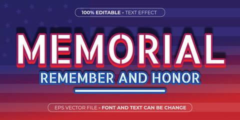 memorial remember and honor 3d editable text effect