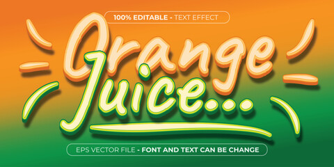 orange juice 3d editable text effect