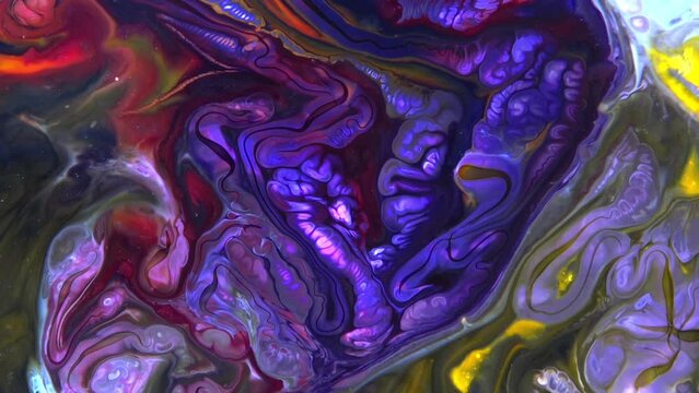 Abstract Colorful Galactic Sacral Liquid Ink Waves Texture Background.