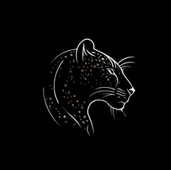 Cheetah animal vector. Illustration of cheetah icon on gray background.