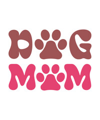 Retro Dog SVG Bundle - Retro svg, Dog Shirt svg, Dog Saying svg, Dog Quotes svg, Retro Wavy Text svg, Wavy Letters svg, Dog PNG, DXF