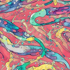 Watercolor Camouflage Seamless Pattern sport background illustration