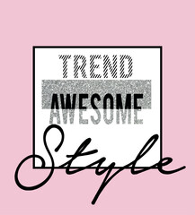 Trend awesome style t shirt design vector illustration, pink background for print