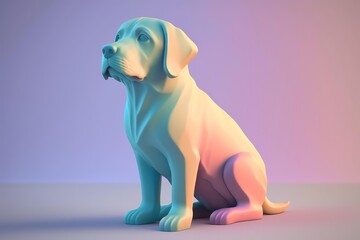 3D Labrador retriever Avatar with Exquisite Detailing and Soft Pastel Coloring in Cartoon Style - obrazy, fototapety, plakaty