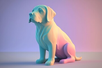 Fototapeta na wymiar 3D Labrador retriever Avatar with Exquisite Detailing and Soft Pastel Coloring in Cartoon Style