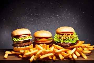 ハンバーガーとポテト　with generative ai