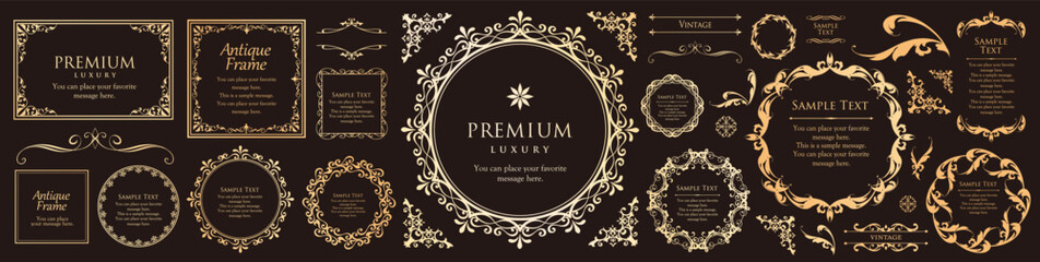 Fashionable frame. Design template. A set of gorgeous foreheads.
