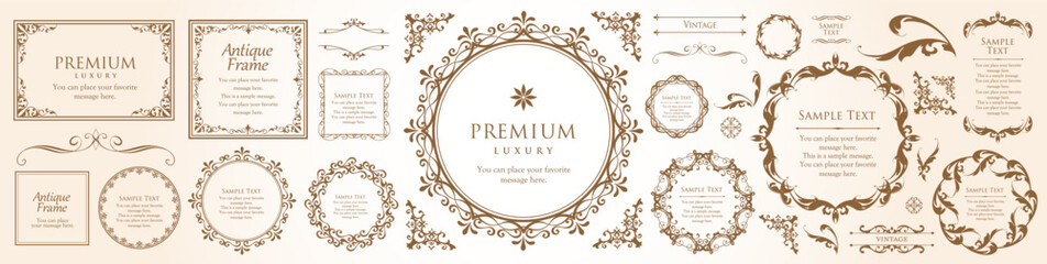 Fashionable frame. Design template. A set of gorgeous foreheads.
