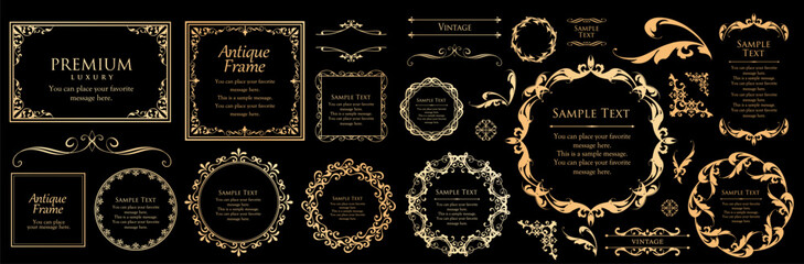 Fashionable frame. Design template. A set of gorgeous foreheads.
