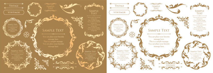 Fashionable frame. Design template. A set of gorgeous foreheads.
