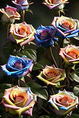Rainbow Roses Multicolor