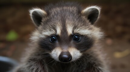 Naklejka na ściany i meble Baby Raccoon, generative ai