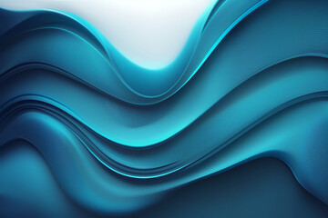 Abstract blue background with smooth lines, Generative AI	